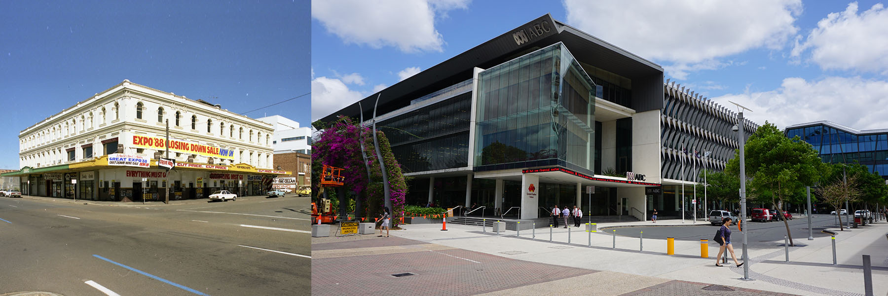 Corner Stanley and Russell Street 1985 and 2015